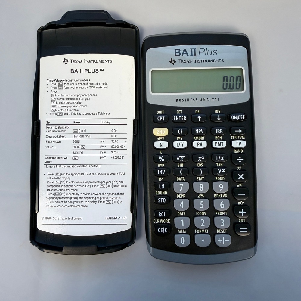Texas Instruments BA II Plus Business Analyst Financial Calculator Black Silver